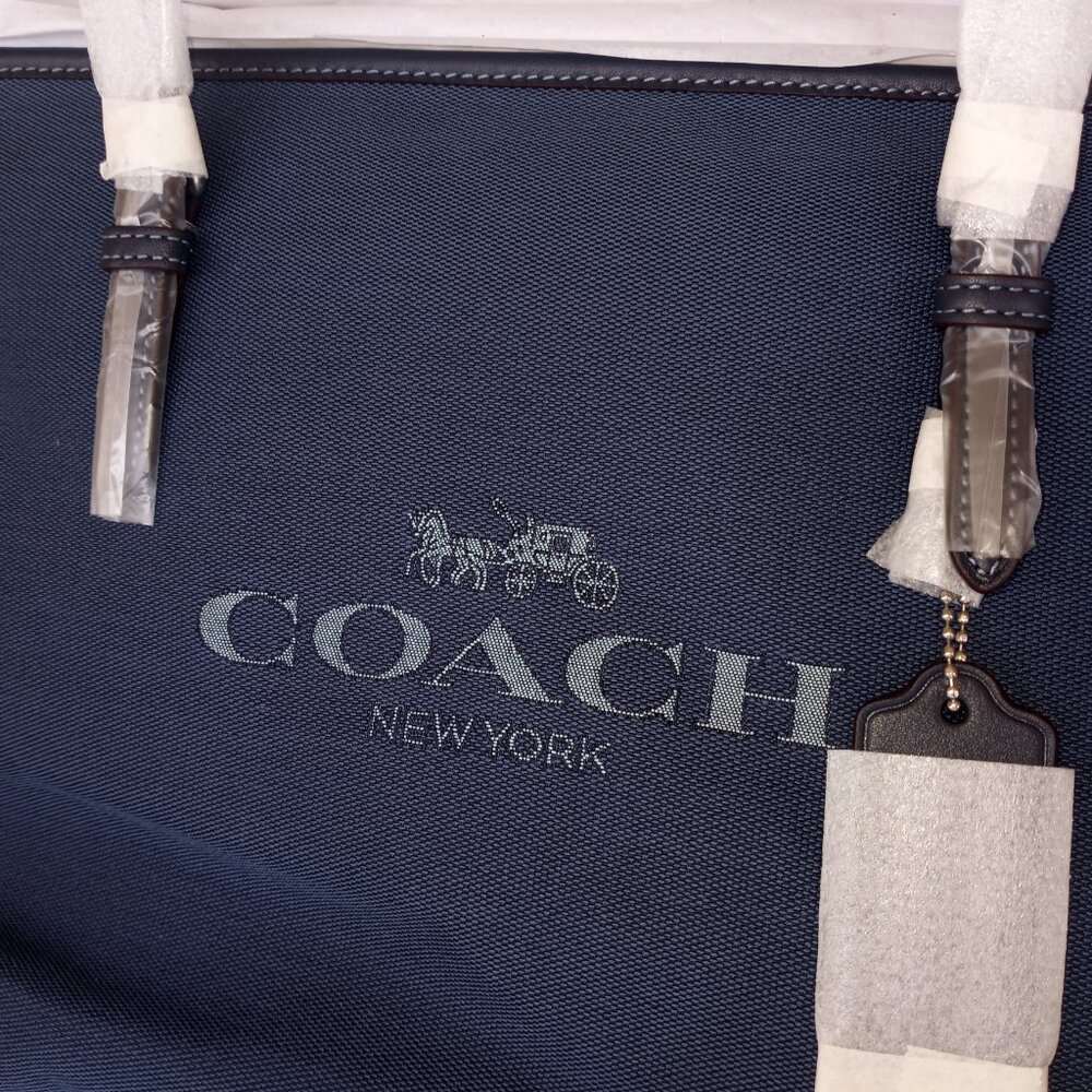 COACH Navy Blue Tote with Logo Front - Picture 3 of 11
